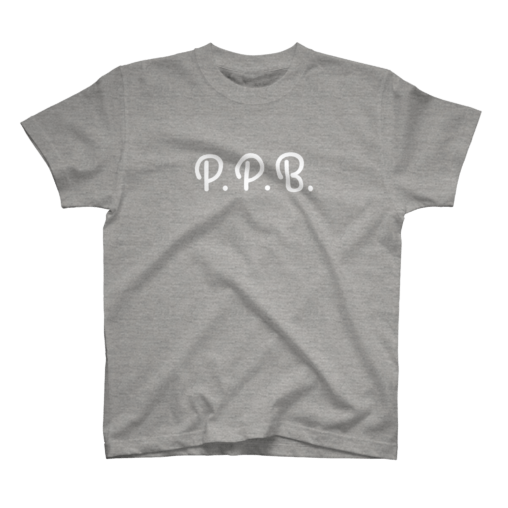 「P.P.B.」Tシャツ（グレー）